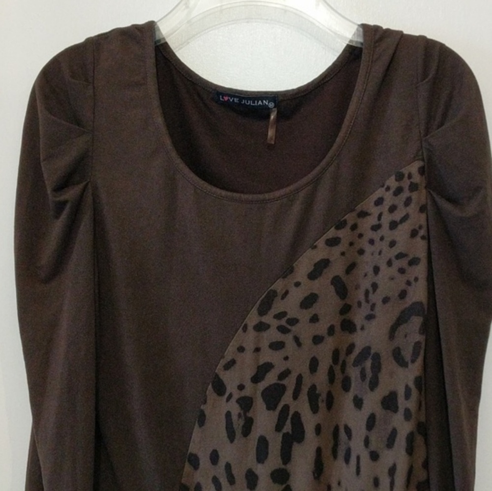 Leopard Print Dress Long-Sleeve Love Julian M